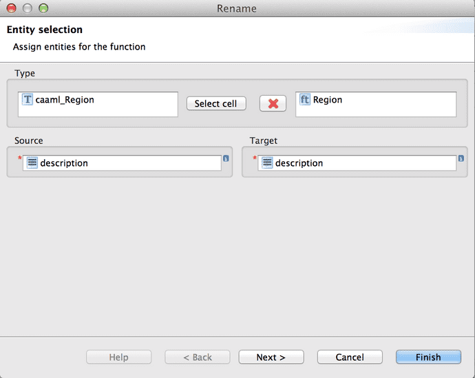description selection rename hale