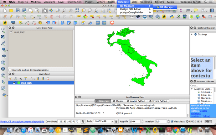 open dbmanager qgis